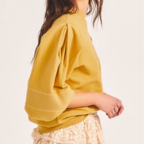 LoveShackFancy Lewin Puff-Sleeve Pullover Sweater | Size Large | NWT - Picture 2 of 16